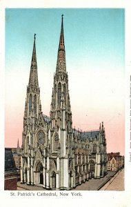 Vintage Postcard 1920's St. Patrick's Cathedral Historic Church Parish New York