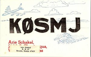 QSL Radio Card From Bavaria Kansas K0SMJ