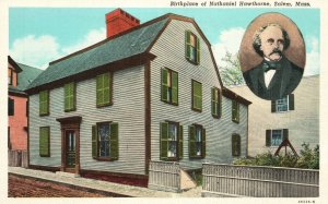 Vintage Postcard Birthplace Of Nathaniel Hawthorne House Salem Massachusetts MA