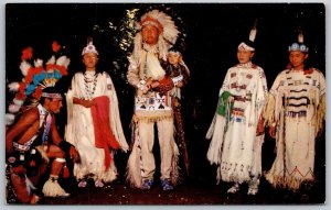 Vtg Native American Indian Ceremonial Dress White Buckskin Beadwork Postcard