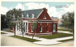 Vintage Postcard US Post Office Historic Building Landmark McPherson Kansas KS