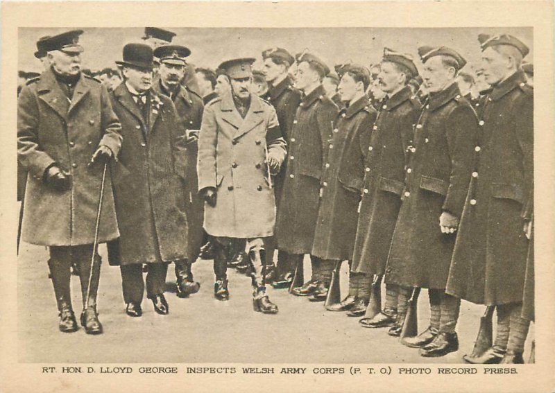 Rt. Hon. D. Lloyd George inspects the welsh army corps photo record press