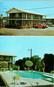 1960s Hatteras Marlin Motel and Cottages Swimming Pool Hatteras NC Postcard