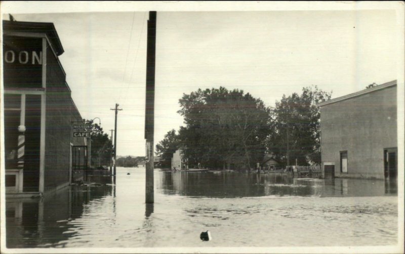 Flood Scene - Forsyth MT c1918 Written on Back AZO Real Photo Postcard