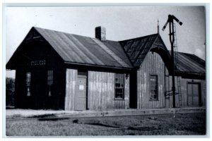 c1960 Toledo Iowa IA Exterior Railroad Train Depot Station RPPC Photo Postcard