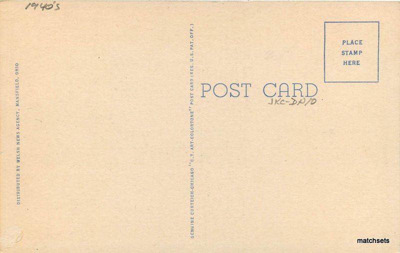 1940s MANSFIELD OHIO Park Avenue Public Square autos TEICH postcard 1954