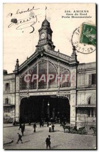 Old Postcard Amiens North Front Gate Station
