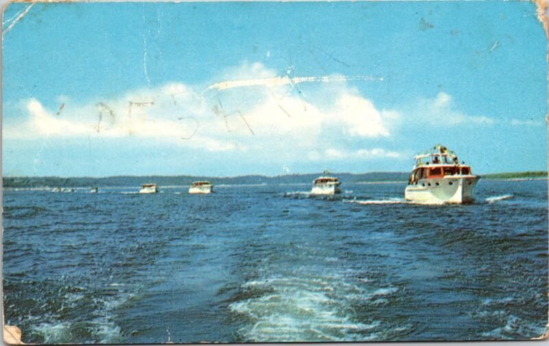 Boat Parade Boats Lake Texoma Texas TX Postcard PM Cancel WOB Note 4c US Stamp