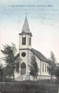 D72/ Hayfield Minnesota Mn Postcard 1909 United Lutheran Church Building