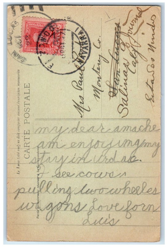 c1910 Dancharinea International Bridge Spain Posted Antique Postcard