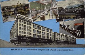 Nashville TN HARVEYS Department Store LINEN ADV Postcard