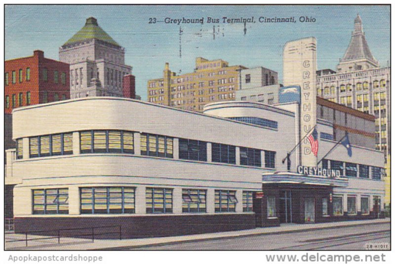 Greyhound Bus Terminal Cincinnatie Ohio C1943urteich