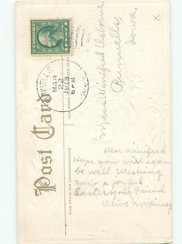 Divided-Back CHILDREN AT EASTER SCENE Great Postcard AA1838