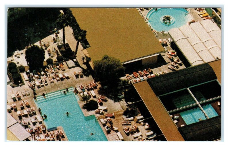 2 Postcards PALM SPRINGS SPA HOTEL, California CA ~ MINERAL SPRINGS Pool c1970s 