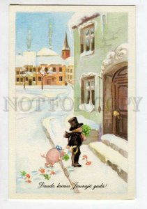 3115867 CHIMNEY SWEEP w/ Plump PIG Old color PC