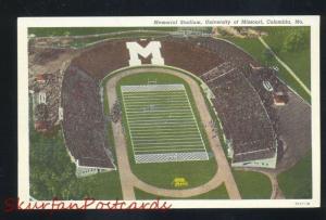 UNIVERSITY OF MISSOURI TIGERS COLUMBIA MO FOOTBALL STADIUM VINTAGE POSTCARD MM