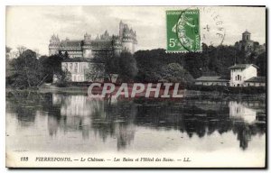 Old Postcard Pierrefonds Chateau Les Bains and the Hotel des Bains