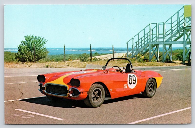 Southampton New York~1962 Chevrolet Corvette~1964 Race Car #68 Winner~Postcard 