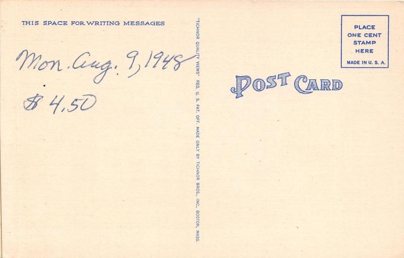 Alexandria Bay New York~Kavanaugh's Cabins @ 151 Church Street~1948 Postcard