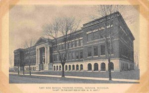 East Side Manual Training School Saginaw Michigan 1907c postcard