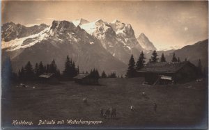 Switzerland Hasleberg Balisalp mit Wetterhorngruppe Vintage RPPC C059