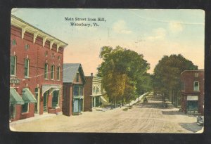 WATERBURY VERMONT VT DOWNTOWN MAIN STREET SCENE VINTAGE POSTCARD