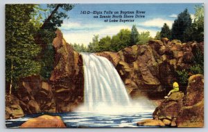 Lake Superior Minnesota~North Shore Drive~Baptism River Elgin Falls~Linen PC