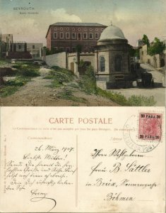 lebanon, BEIRUT BEYROUTH بيروت, Ecole Osmanié, Ottoman School (1907) Postcard