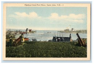 c1910's Harbour From Fort Howe Saint John New Brunswick Canada Antique Postcard