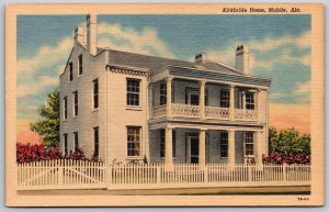 Vtg Mobile Alabama AL Jonathan Kirkbride Home Residence 1940s Old View Postcard