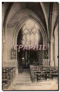 Old Postcard Creil Oise The Church of Our Lady of Lourdes Statue Stained glas...