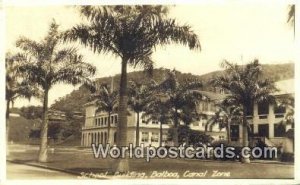 Real Photo School Bldg, Balboa Canal Zone Panama 1934 