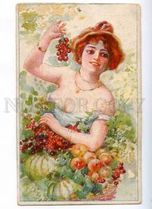 188093 ART NOUVEAU Woman NYMPH Fruits Vintage Kleine Witzblatt
