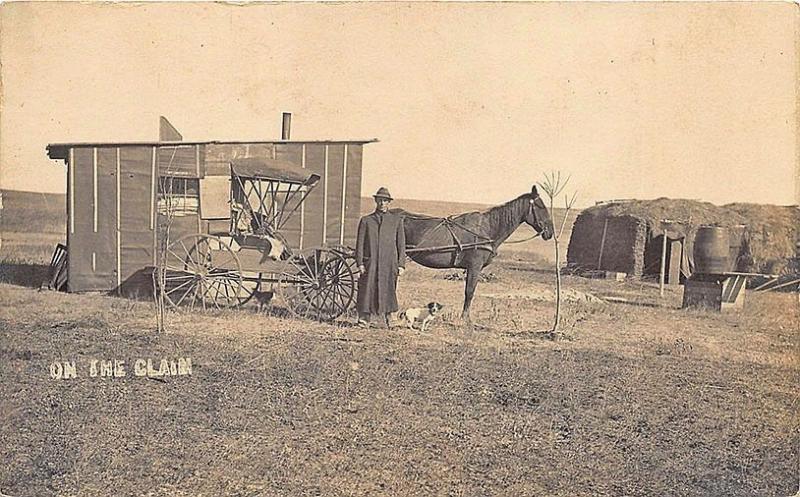 Jordan Tripp County On The Claim Horse & Wagon House RPPC Postcard