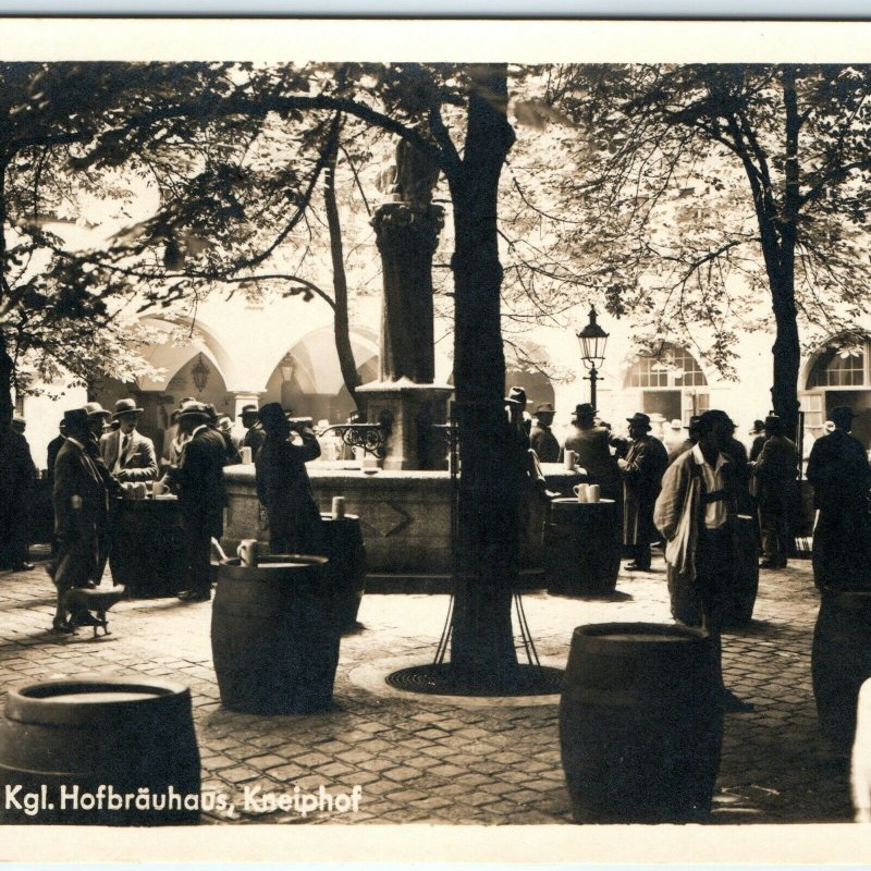 c1920s Munich Germany Beer Hall RPPC Hofbräuhaus Real Photo Postcard Kneiphof A3