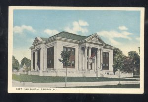 BRISTOL RHODE ISLAND RI COLT HIGH SCHOOL BUILDING VINTAGE POSTCARD