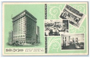 1941 Hotel De Soto Saint Louis Missouri MO, Multiview Posted Vintage Postcard