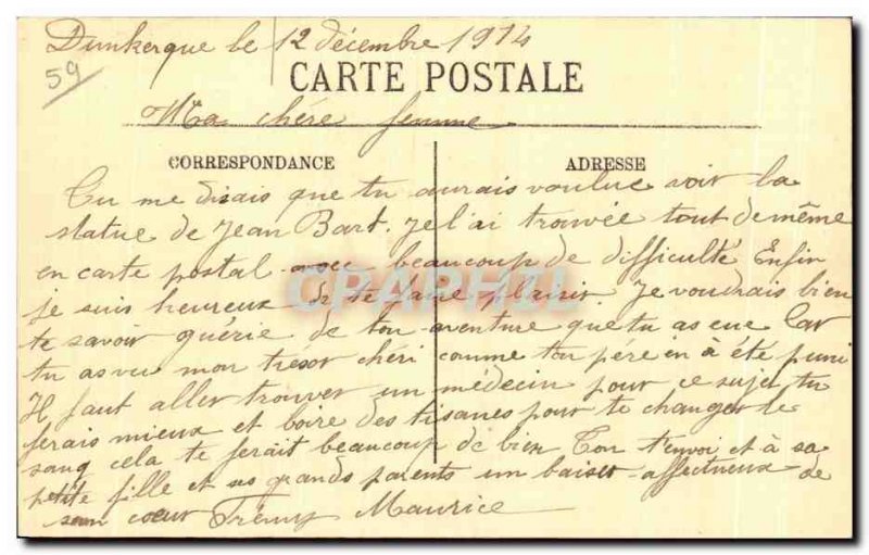 Old Postcard Dunkirk Jean Bart