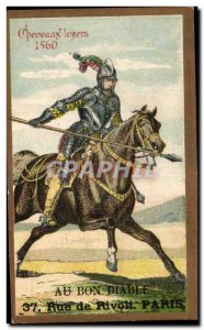 Chromo Au Bon Diable Rue De Rivoli Paris Horses lightweight 1560 Militaria