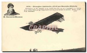 Postcard Old Jet Aviation Antoinette monoplane pilot Hauvette by Michelin