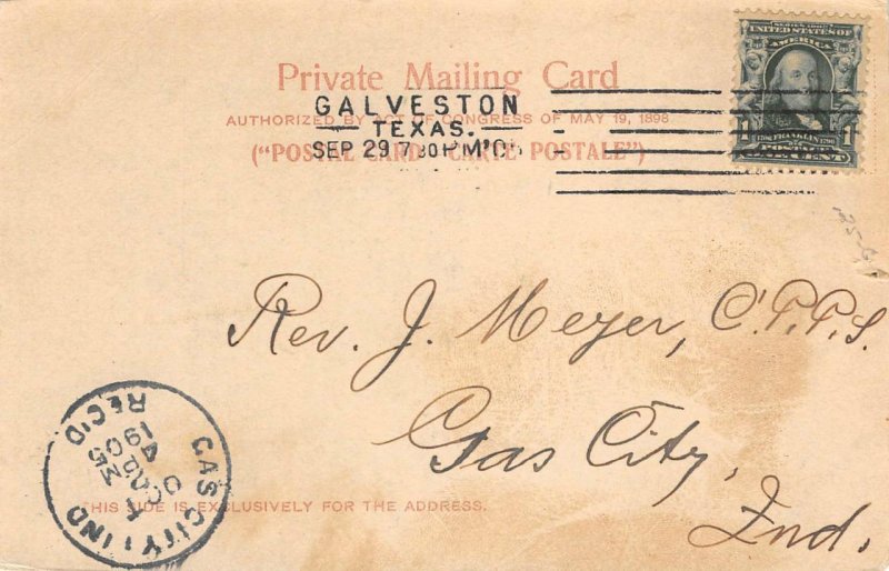 GALVESTON, TEXAS Greetings 1905 Chas. Daferner Vintage Postcard