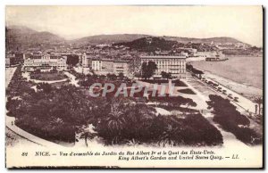 Old Postcard Nice Overview of Jardin du Roi Albert 1er and the US's Wharf