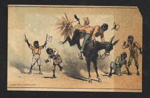 VICTORIAN TRADE CARD Atkinsons Comedy Pecks Bad Boy Black Boys & Men c1883