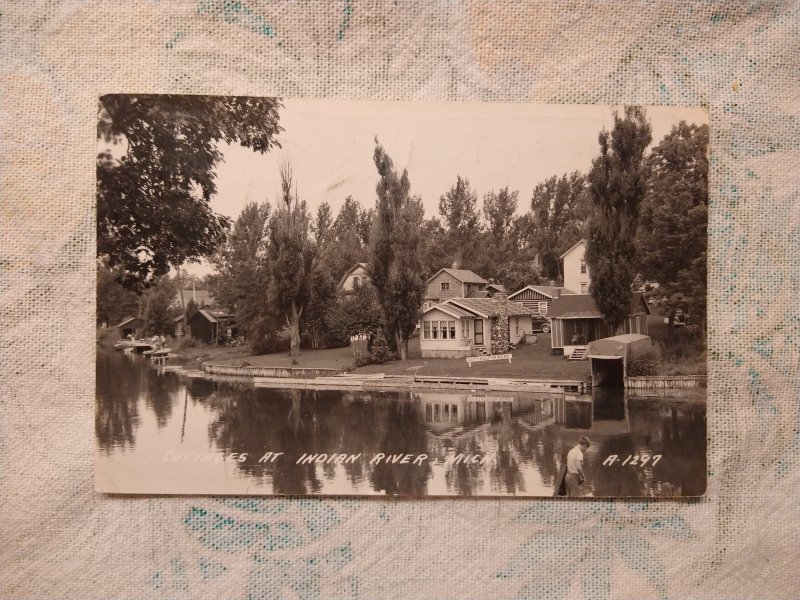 1940's Cottages at Indian River, Michigan RPPC Real Photo Postcard