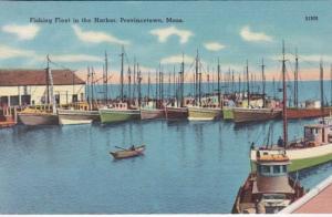 Massachusetts Provincetown Fishing Fleet In The Harbor 1954