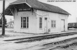 South Charleston Ohio Railroad Depot Real Photo Antique Postcard K99897