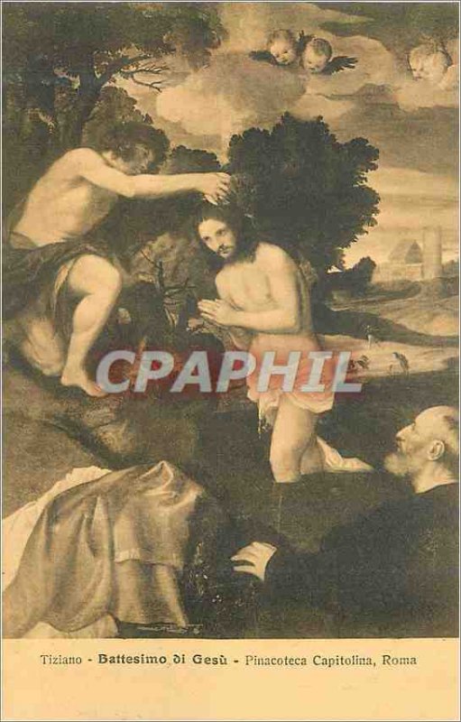 Old Postcard Pinacoteca Capitolina Roma Tiziano Battesimo di Gesu