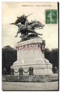 Old Postcard Chinon Statue Jeanne D & # 39Arc
