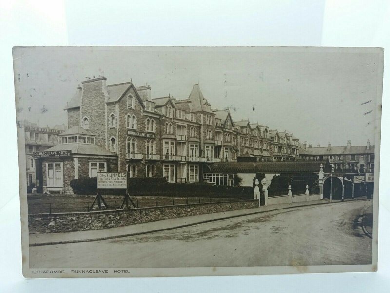 Runnacleave Hotel Vintage Postcard 1928 The Tunnels Sea