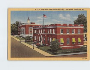 Postcard U. S. Post Office and Wicomico County Court House, Salisbury, Maryland